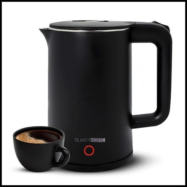 Chaleira Elétrica Térmica Moderno 1.5 L preta e branca 110V/220v OliverHome