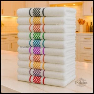 Kit 10 Panos de Prato Jacquard 40x65 Pano Atoalhado de Copa Premium Toalha De Cozinha