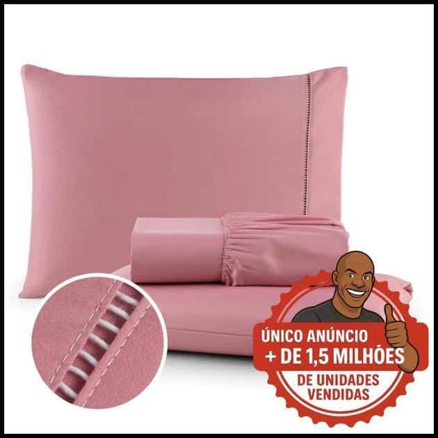 Jogo de Lençol Cama Casal Queen King Solteiro Berço 400 Fios Micropercal Com Fronha em Ponto Palito