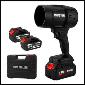 Soprador de Ar Turbo Portátil Mymotors | Remove Folhas e Pó | 2 Baterias Recarregáveis