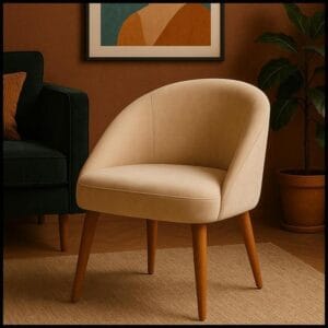 Cadeira Lua Veludo Luxo Decorativa Poltrona para Recepção, Penteadeira, Sala de Estar e Escritório