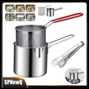 Frigideira Profunda Panela Tempura Japonesa Com Cesto Coador Para Batatas Fritas Frango