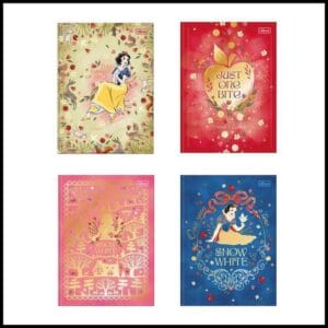 Caderno brochura capa dura colegial 1x1 80 folhas Branca de Neve Tilibra