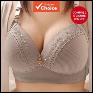 Sutiã Feminino Push Up Plus Size Copo Completo Ajustável-Preto  Cinza Pele , Suporte Superior Dobrável Lateral Para Lev