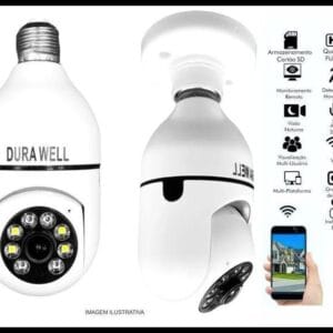 Câmera Ip Wifi Speed Dome Wifi Segurança Lâmpada Robô Giratória Sensor Movimento Com áudio - JORTAN