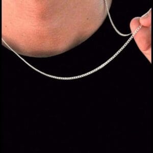 Corrente Masculina Colar em Aço Inoxidável 60cm 2.5 mm Banhado A Prata 925
