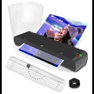 Kit Plastificadora Yamax A4 Lm400 127V e 220V Refiladora 5 Folhas de Plastificação