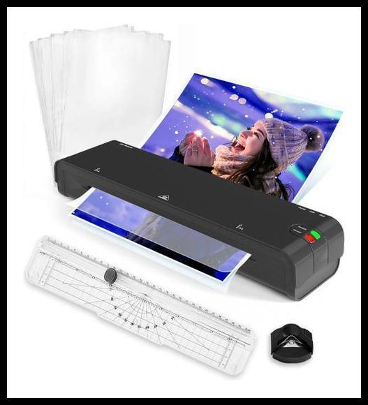 Kit Plastificadora Yamax A4 Lm400 127V e 220V Refiladora 5 Folhas de Plastificação