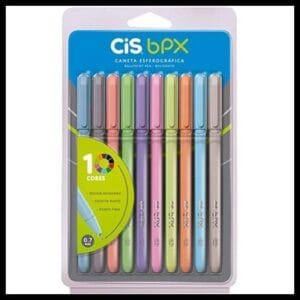 Caneta Esferográfica 0,7mm BPX C/ 10 Cores CIS
