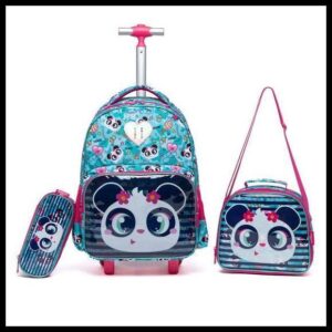 Kit Mochila de Rodinhas Lancheira Térmica Estojo Infantil Escolar Feminino - FERRAZZI