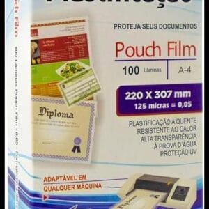 Plástico para Plastificação Pouch Film, Mares 53211, Multicor, A4, Pacote de 100