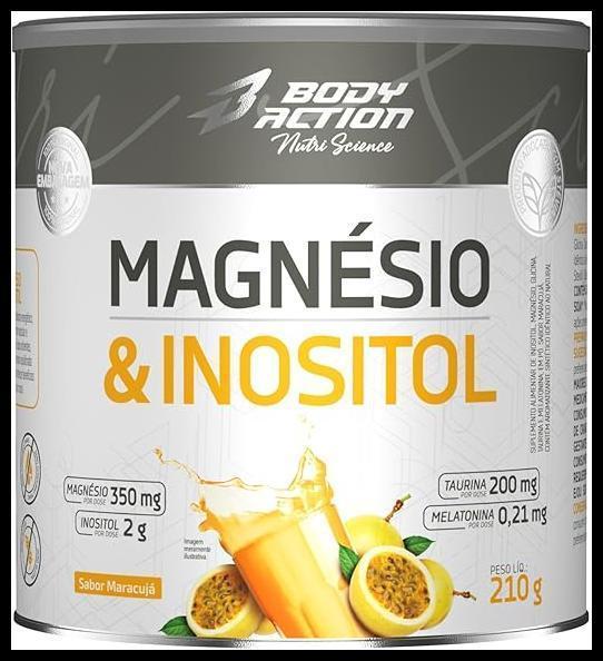Magnésio e Inositol 210g Sabor Maracujá Bodyaction