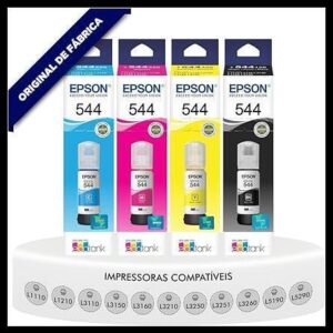 Kit 4 cores Refil Tinta Epson T544 Original L3110 L3150 - Lacrado