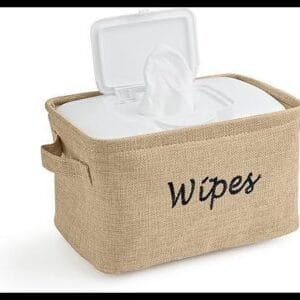 Dejaroo - Cestas para organizar lenços umedecidos e itens essenciais para recém-nascidos, organizador de fraldas e lenços