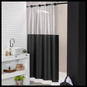Cortina Para Box Banheiro 100% Pvc Antimofo Envio Imediato - Feffo Cortinas