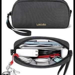 Lacdo Organizador eletrônico Caso de viagem,Organizador de cabo de saco de viagem para objetos essenciais,Acessórios tecnológicos resistentes à água carregam armazenamento de cabos,itens diários,Preto