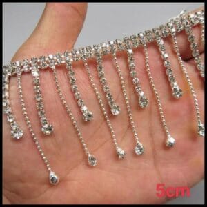 Franja Corrente de Strass Pingente ( Fita Manta Aplique)