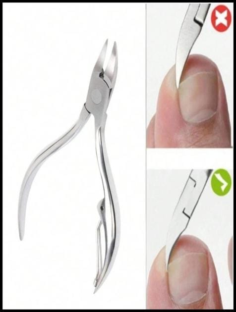 Alicate Para Unhas Dupla Mola Podologia Corte Curvado Profissional Aço Inox XYS-151