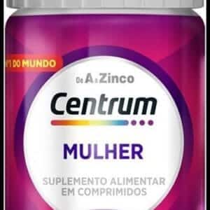 Centrum Mulher, Multivitamínico Adulto, Suplemento Vitamínico com Vitamina B12, Vitamina D, Ferro e Zinco, 30 Comprimidos