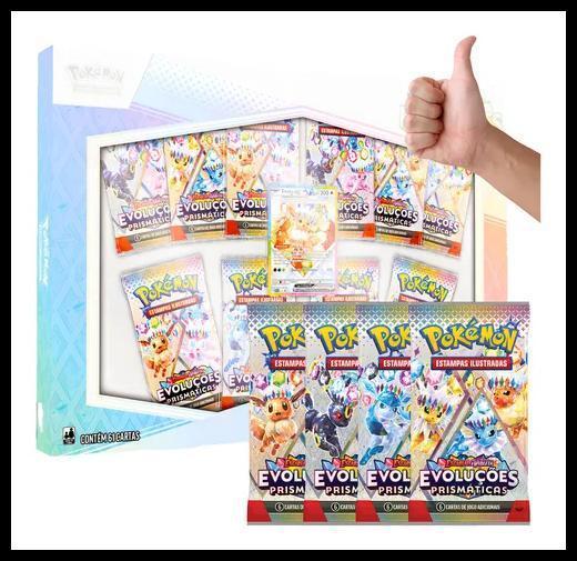 Box Pokémon Ev8.5 Evoluções Prismáticas Coleção Arco Íris Idioma Português Evoluções Prismáticas Eevee Ex