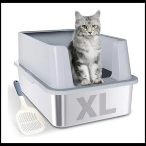 Banheiro Gato Fechado Caixa De Areia Fechada Grande Aço Inox Prata