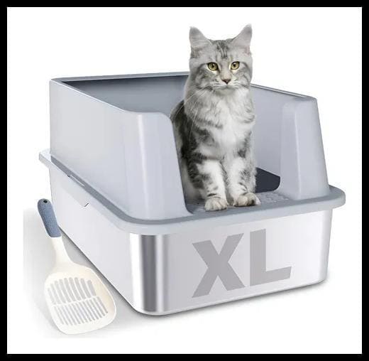 Banheiro Gato Fechado Caixa De Areia Fechada Grande Aço Inox Prata