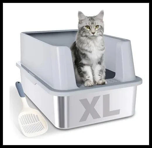 Banheiro Gato Fechado Caixa De Areia Fechada Grande Aço Inox Prata