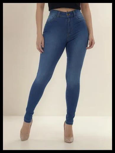 Calça Jeans Feminina Skinny Cintura Alta Levanta Bumbum