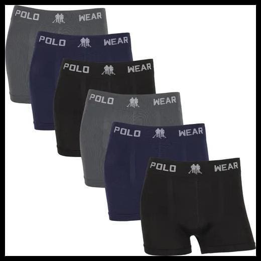 Kit 6 Cuecas Boxer Polo Wear Microfibra Sem Costura Original