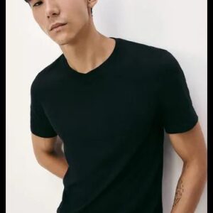 Camiseta Básica Masculina Slim Gola V Em Malha Flamê Hering