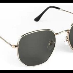 Óculos De Sol Saint Germain Dourado Harbor Aviador Uv400 Lente Preto Desenho Espelho