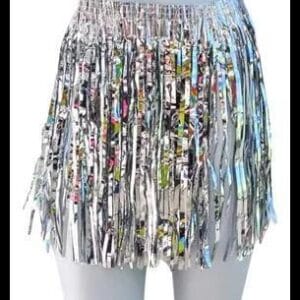 Saia Fitilho Franja Fantasia De Carnaval Feminina Estica