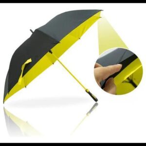 Guarda Chuva Automático Preto Tecido Duplo Grande Reforçado