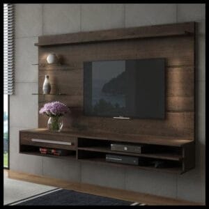 Painel Home Suspenso Para Tv Até 65 Polegadas Com Gaveta Veneza Estante Rack Bancada Suspensa