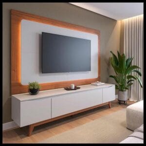 Painel para TV até 75 Polegadas Oslo Canela e Off White 217 cm