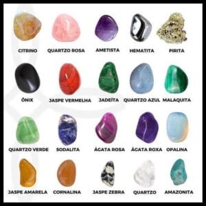 Pedras Roladas Cristais 100% Naturais Kit 20 Unidades Aromania Essências