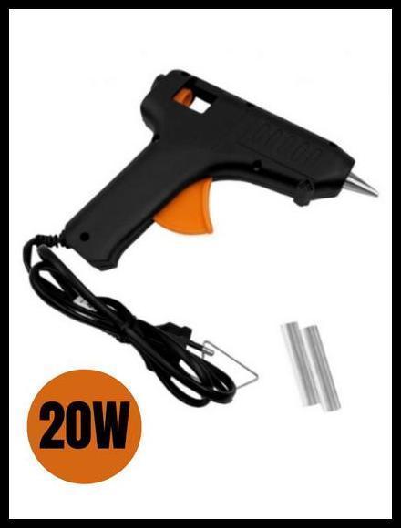 Pistola Cola Quente Termostática 2 Mini Bastão Refil 20W Bivolt Bico Fino Viagem Compacta - Mek