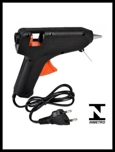 Pistola De Cola Quente 40W Bivolt Com Bico Fino E 2 Bastões Para Projetos Escolares - HN