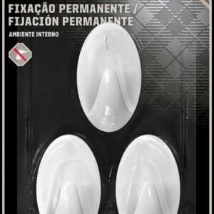 Scotch, 3M, Gancho Adesivo, Fixação Permanente, Sem Furos, Branco, 3 unidades