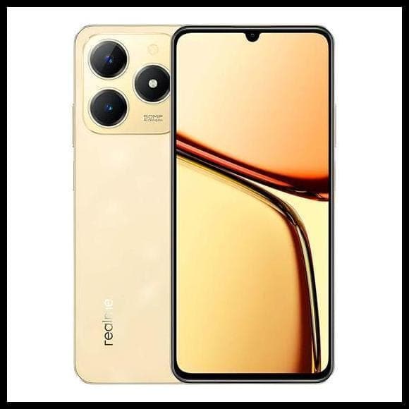 Smartphone Celular Realme C61 128GB 4GB RAM Dual SIM NFC Tela 6.74 Sparkle Gold Dourado