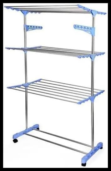 Varal De Roupas Vertical 3 Andares De Chão Dobrável Portátil