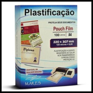 Plástico para plastificação Polaseal A4 220x307 - 100 folhas 0,05 - MARES