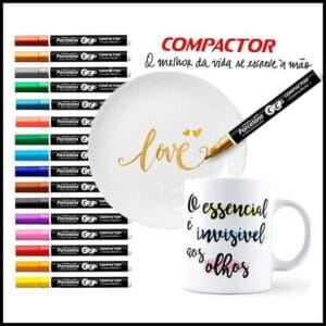 Caneta para Porcelana e Vidro Creative Marker Compactor - Cores Diversas