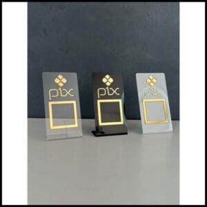 Placa Pix Pagamento QrCode de Mesa Balcão c/ base - Acrílico