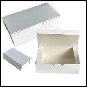 Kit 100 Caixa Branca de Papel Duplex Para Delivery Fastfood Doces Restaurante 15X10X5 REF30