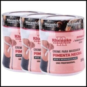 Kit 3 Gel Redutor De Medidas Pimenta Negra 200g - Combate Estrias e Celulite
