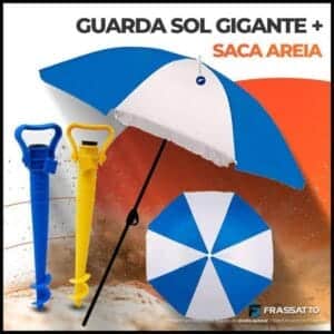 Guarda-sol Grande Gigante Para Barraca Praia E Piscina e Saca Areia com Suporte