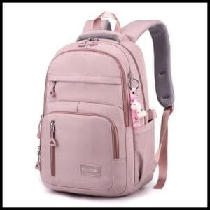 Mochila feminina casual e versátil leve e à prova d'água com grande capacidade para estudantes