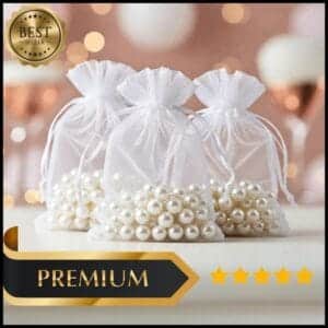 Kit 05/10/50/100 Un Saco Saquinho Organza Tule Lembrancinhas 7x9 9x12 10x15 Branco Festa Casamento