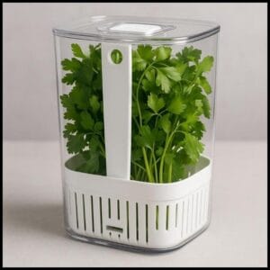 Pote Organizador De Temperos Verduras Geladeira 2,3L Com Escorredor Coentro Salsinha Manjericão OU